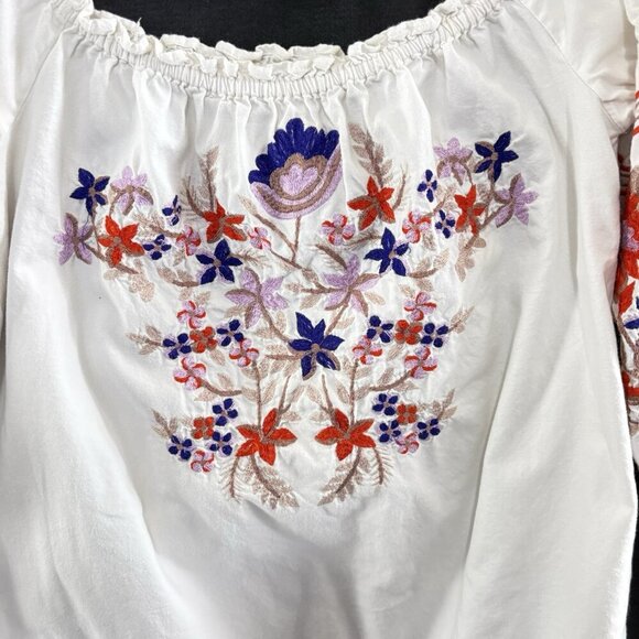 FREE PEOPLE Women Fleur De Jour Off Shoulder Mini Dress Sz XS White Boho 18-6 - Picture 4 of 11